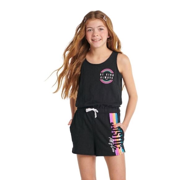 Justice Girls Graphic Romper Summer Cotton Size XL (16-18) - Picture 1 of 4